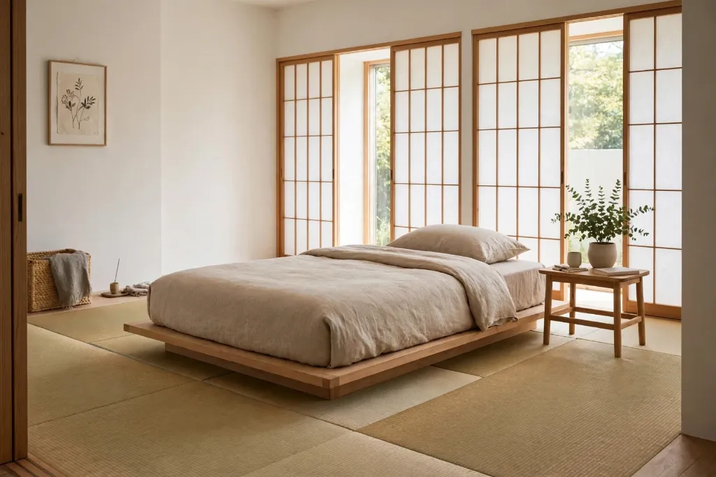 Low Platform Japanese Single Bed | Minimalist Japanese Platform Bed | Tatami Style Single Bed | Furniture by Shakir