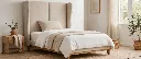 Wingback Upholstered Single Bed - Luxury Bedroom | Tall Wingback Headboard Single Bed | Premium Linen Bed | Furniture by Shakir