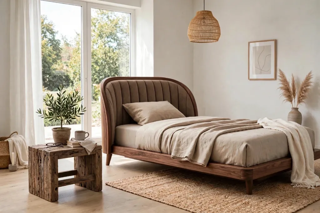 Black Modern Contrast Single Bed - Custom Bed Designs | Premium Single Bed | Furniture in Karachi