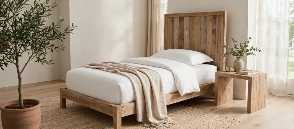Rustic Reclaimed Wood Single Bed - Custom Made Beds & Single Wooden Bed Design | Furniture in Karachi | Furniture by Shakir